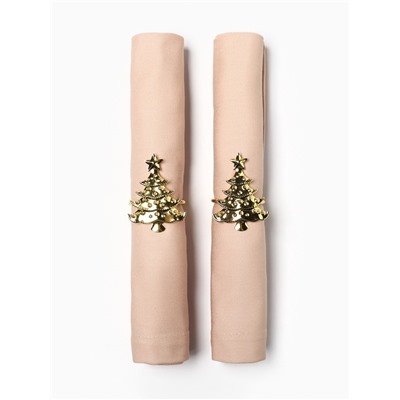 Набор сервировочных салфеток с декоративными кольцами Этель Праздничный стол 40×40 см - 2 шт., 100% хл