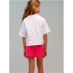 Комплект трикотажный для девочек: фуфайка (футболка), шорты