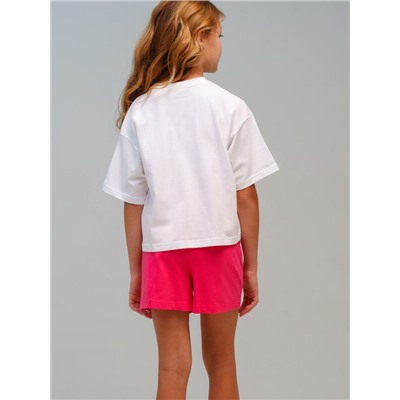 Комплект трикотажный для девочек: фуфайка (футболка), шорты