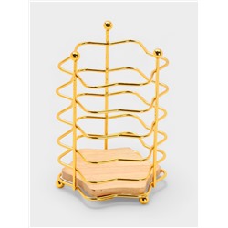 Сушилка для столовых приборов «Доляна. Старлайт», 11×11×15.5 см, золотистая
