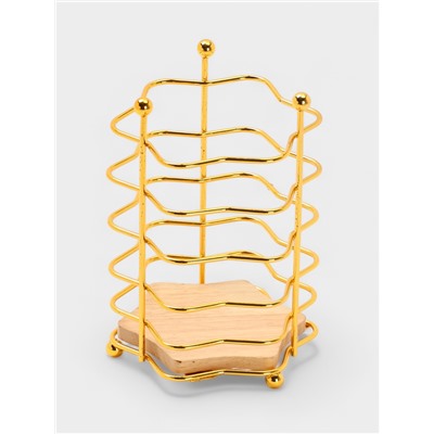 Сушилка для столовых приборов «Доляна. Старлайт», 11×11×15.5 см, золотистая