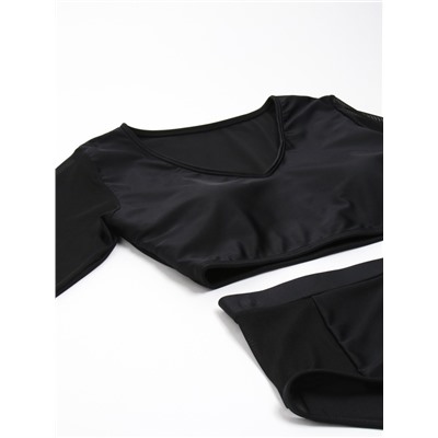 Купальник женский раздельный с длинными рукавами MINAKU цвет чёрный, размер 48