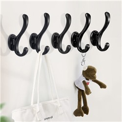 Крючок мебельный CAPPIO WAVE, двухрожковый, цвет черный