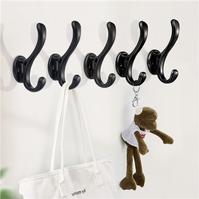 Крючок мебельный CAPPIO WAVE, двухрожковый, цвет черный