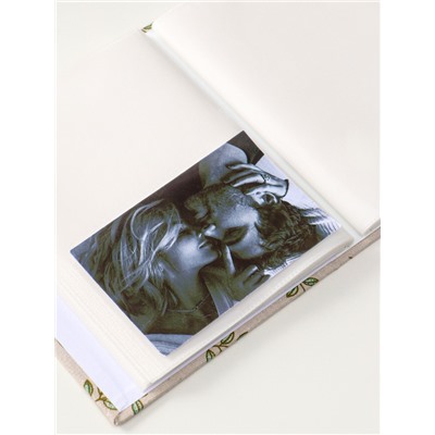 Фотоальбом на 200 фото 10×15 см на резинке «Зелёные веточки», текстиль, 23×17.5×5 см