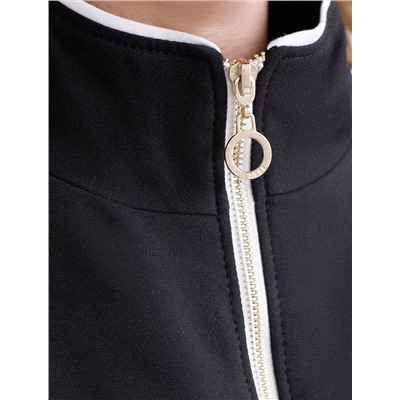 Свободный бомбер с лампасами на молнии из петельчатого футера двухнитки с эластаном