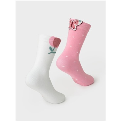 Гольфы детские трикотажные для девочек, 2 пары в комплекте