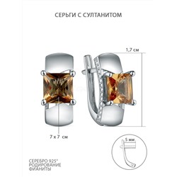 Кольцо из серебра с султанитом и фианитами родированное 1-5309-001