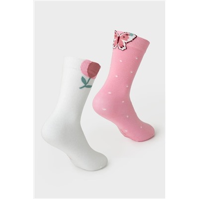 Носки детские трикотажные для девочек, 2 пары в комплекте PLAYTODAY, 1239792