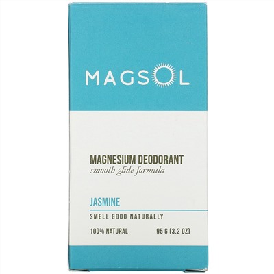 Magsol, Magnesium Deodorant, Jasmine, 3.2 oz (95 g)