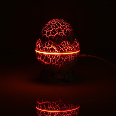 Световой прибор «Яйцо динозавра» 10 см, динамик, съёмная полусфера, свечение RGB, пульт ДУ, USB, белый