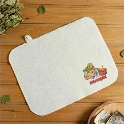 Набор для бани и сауны «Банщик», полиэфир, шерсть, 5 предметов: портфель, шапка, рукавица, коврик, мочалка, «Добропаровъ»