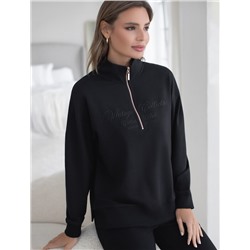 Джемпер с воротом на молнии из петельчатого футера двухнитки с эластаном