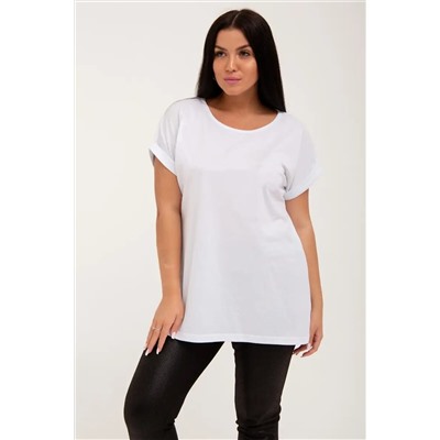 Футболка без рисунка с отворотами на рукавах, хлопок 100%, Арт. 561 НАТАЛИ, 1070918