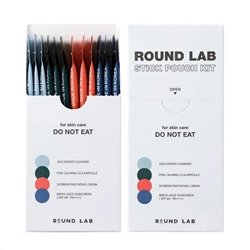 ROUND LAB Набор средств для лица: пенка, сыворотка, крем увлажняющий, крем солнцезащитный / Stick Pouch Kit, 3 мл x 12 шт. 25814