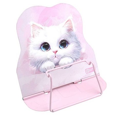 Подставка для книг металлическая 17х16,5х15,5 см "БЕЛЫЙ КОТ" окрашенный 73012 Феникс