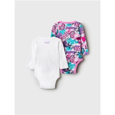 Боди детское трикотажное для девочек, 2 шт в комплекте
