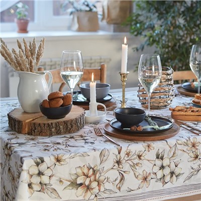 Скатерть «Этель» Floral mood, 110×147 см, 100 % хлопок, репс 210 г/м²