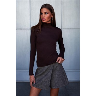 Водолазка полупрозрачная женская (Темно-коричневый)