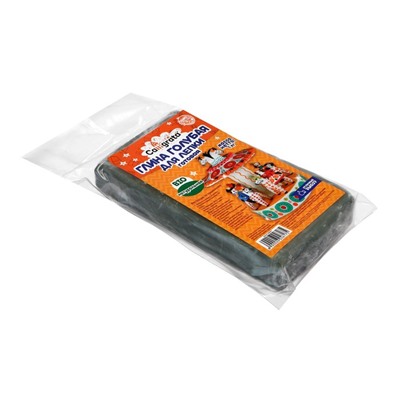 Глина для лепки натуральная голубая 1000 г, Calligrata, самозатвердевает (подходит для обжига)