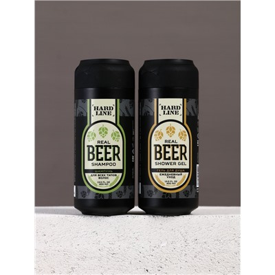 Подарочный набор косметики Real Beer, гель для душа и шампунь для волос HARD LINE, 2×400