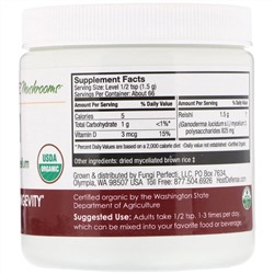 Fungi Perfecti, рейши, мицелий грибов в порошке, добавка для укрепления сердца и увеличения продолжительности жизни, 100 г (3,5 унции)