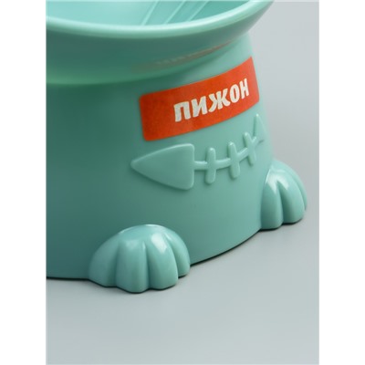 Миска пластиковая на подставке, 13×13×10 см, серая