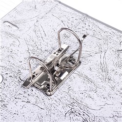 Папка с арочным механизмом A4 75 мм PP разобранная, металлическая окантовка, запечатка форзаца, наварной карман с этикеткой, серая