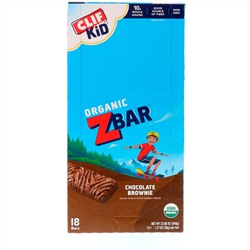 Clif Bar, Clif Kid, Z Bar, органические батончики, со вкусом шоколадного брауни, 18 батончиков, 36 г (1,27 унции) каждый