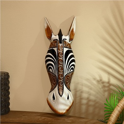 Маска «Зебра», 50 см, дерево албезия