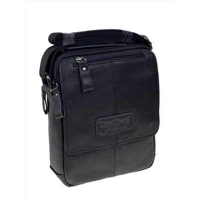 Мужская сумка  из натуральной кожи цвет черный
