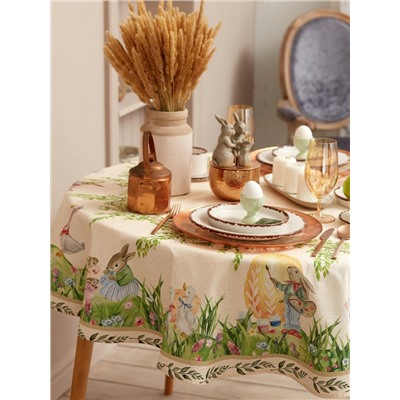 Скатерть «Этель» Easter, d=148 см±3 см, хлопок 100%, саржа 190 г/м²