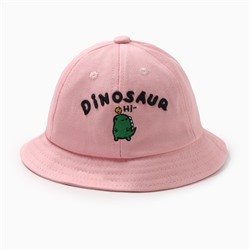 Панама для девочки MINAKU Dinosaur, розовая, размер 50 (1-3 года)