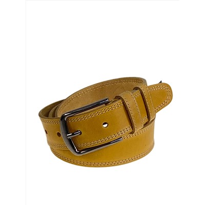 Ремень мужской из натуральной кожи, цвет горчичный