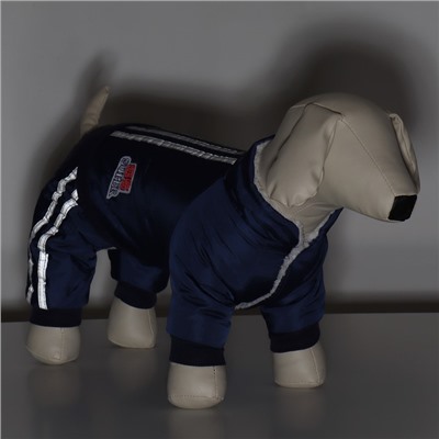 Комбинезон «Спорт», размер S, ДС 25, ОГ 35, ОШ 25 см, со светоотражающими полосами, тёмно-синий