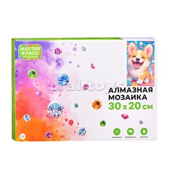 Мозаика алмазная "Довольный корги" 20*30см.