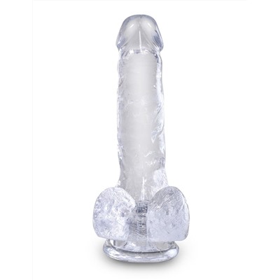 Прозрачный фаллоимитатор King Cock Clear 6  Cock with Balls - 17,8 см.