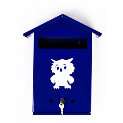 Ящик почтовый с замком, вертикальный, «Филин», синий