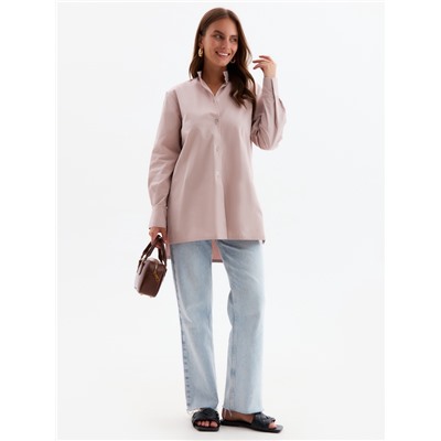 Рубашка женская удлиненная MINAKU: Casual Collection, размер 42, серо-розовая