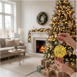 Шары светящиеся 3штХ10см, украшение на ёлку