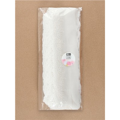 Кружево шитьё, 65 мм, 13.7±1 м, белое