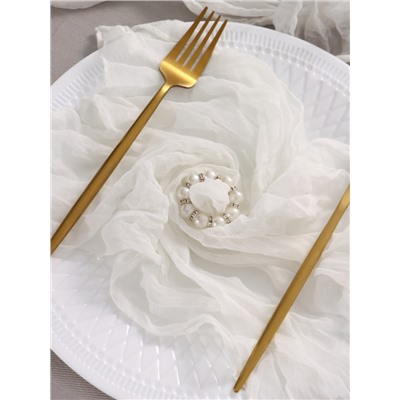 Набор салфеток «Этель», 50×50 см - 6 шт., белый, 100% п/э