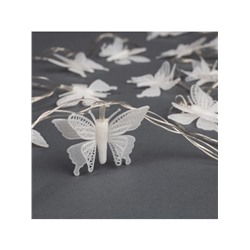 Гирлянда «Нить» 5 м с насадками «Бабочки малые», IP20, прозрачная нить, 20 LED, свечение мульти (RG/RB), мигание, 220 В