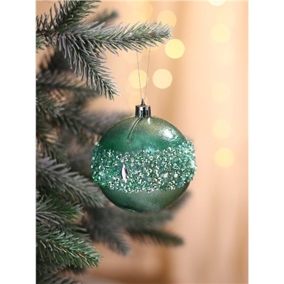 Ёлочные игрушки «Эйдонс», шары новогодние, набор d=8 см, 3 шт., зелёный