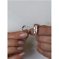 Серьги-пусеты из серебра родированные С-7567р