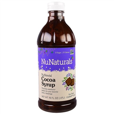 NuNaturals, Какао-сироп NuStevia, 16 жидких унций (0,47 л)