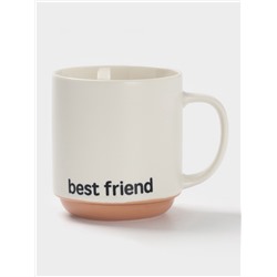 Кружка Доляна Best friend, фарфор, 420 мл, 12×9×10 см, фарфор, белая