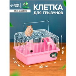 Клетка для грызунов «Пижон», 23×17×17 см, розовая
