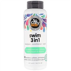 SoCozy, Kids, Swim 3 in 1, шампунь + кондиционер + гель для душа, 311 мл
