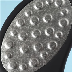 Пилка для пяток, лазерная, двусторонняя, с пилкой, прорезиненная ручка, 22 см, чёрная